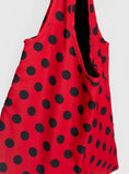 Worth My Time Oversized Tote Bag Red Black Polka