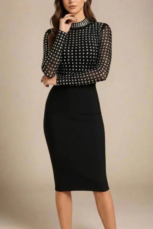 Hazel Long Sleeve Bodycon Dress Classic Black