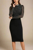 Hazel Long Sleeve Bodycon Dress Classic Black