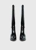 Glazed Knee High Boots Black