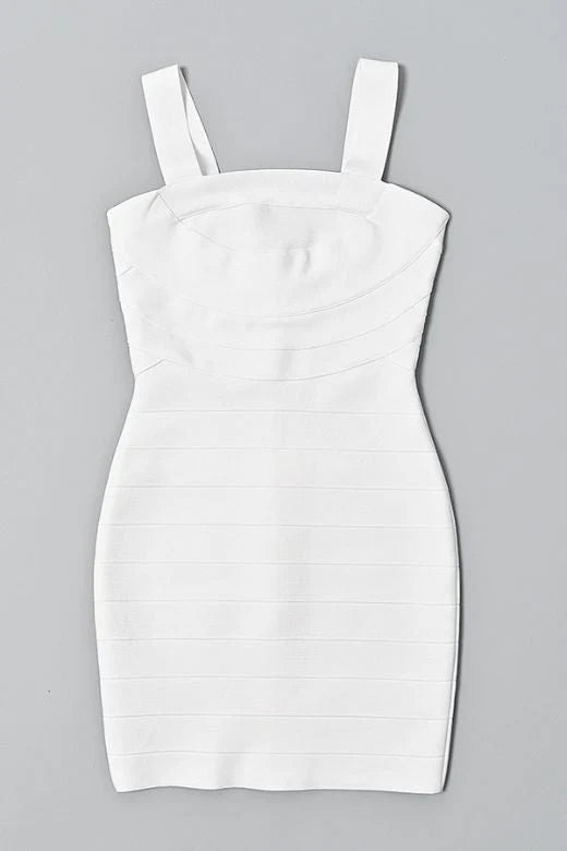 Madelyn Bandage Mini Dress White Pearl