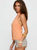 Rhevena Plunge Backless Top Orange