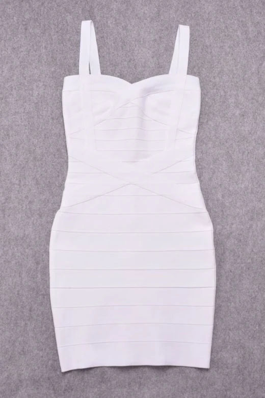Heidi Bandage Mini Dress White Pearl
