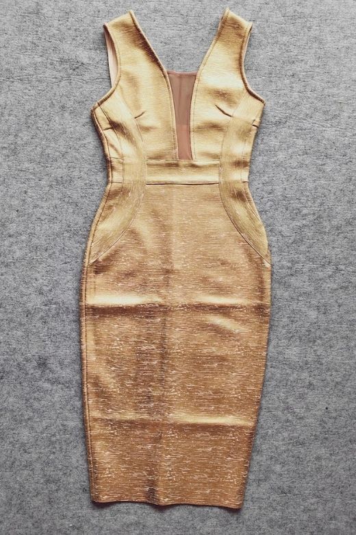 Tyler Bodycon Dress Gold