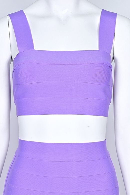 Ophelia Bandage Crop Top and Skirt Set Violet