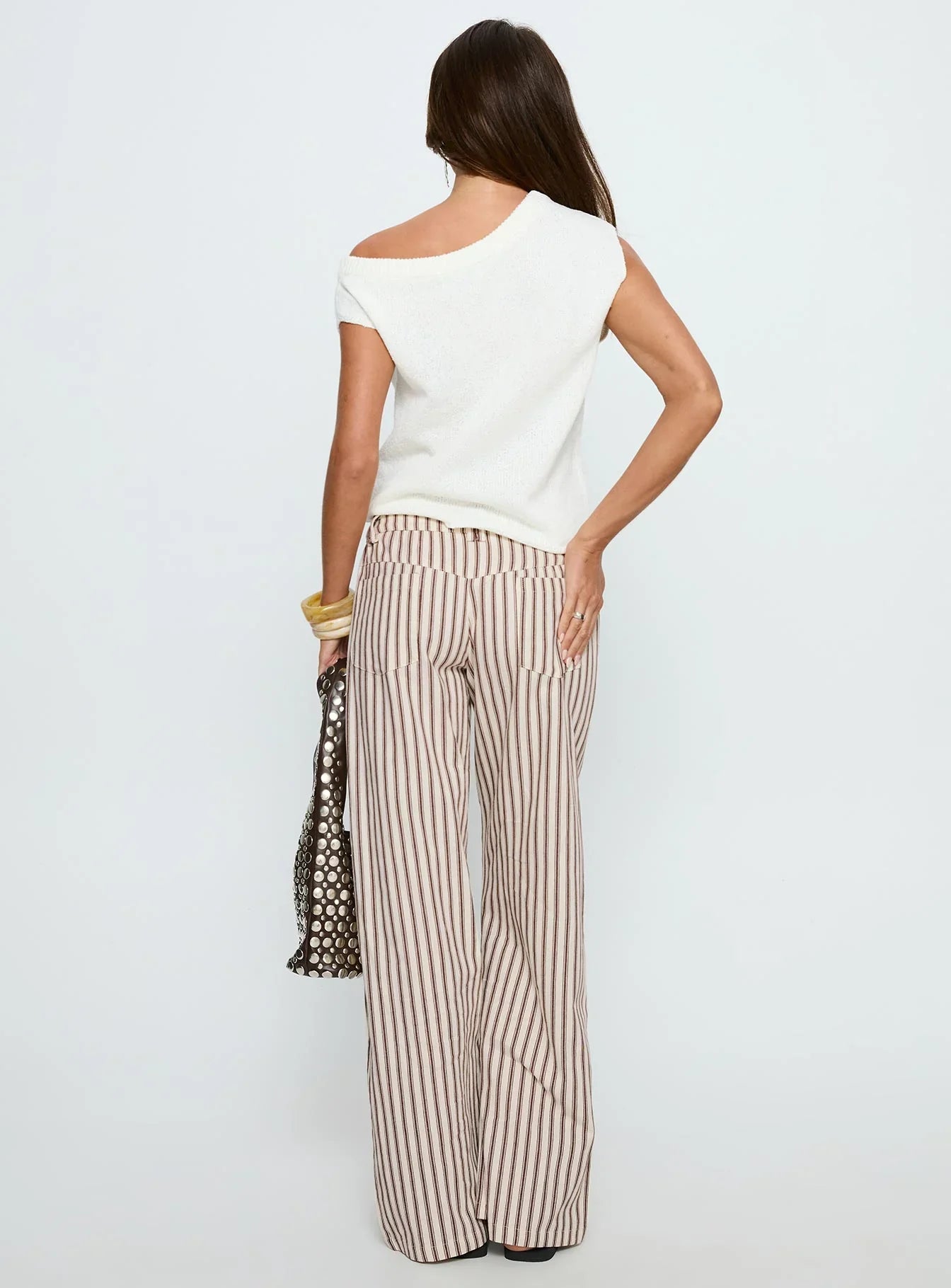 Vendi Low Rise Pant Brown Stripe