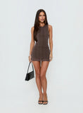 Yumiko Lurex Romper Brown Stripe