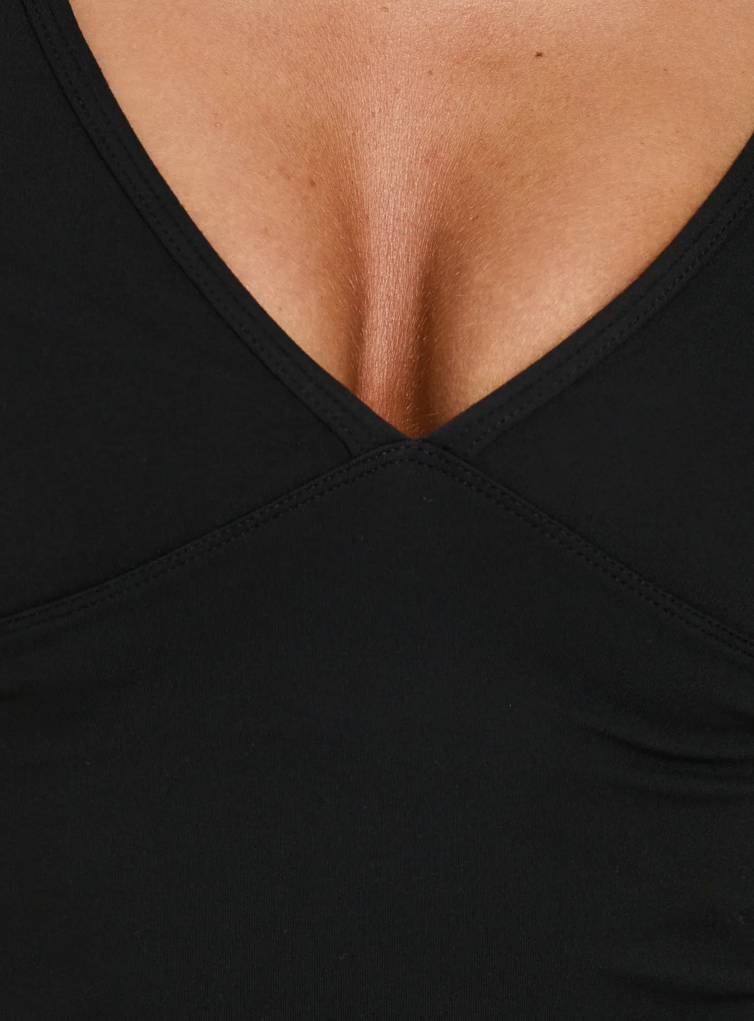 New Horizons Long Sleeve V Neck Top Black