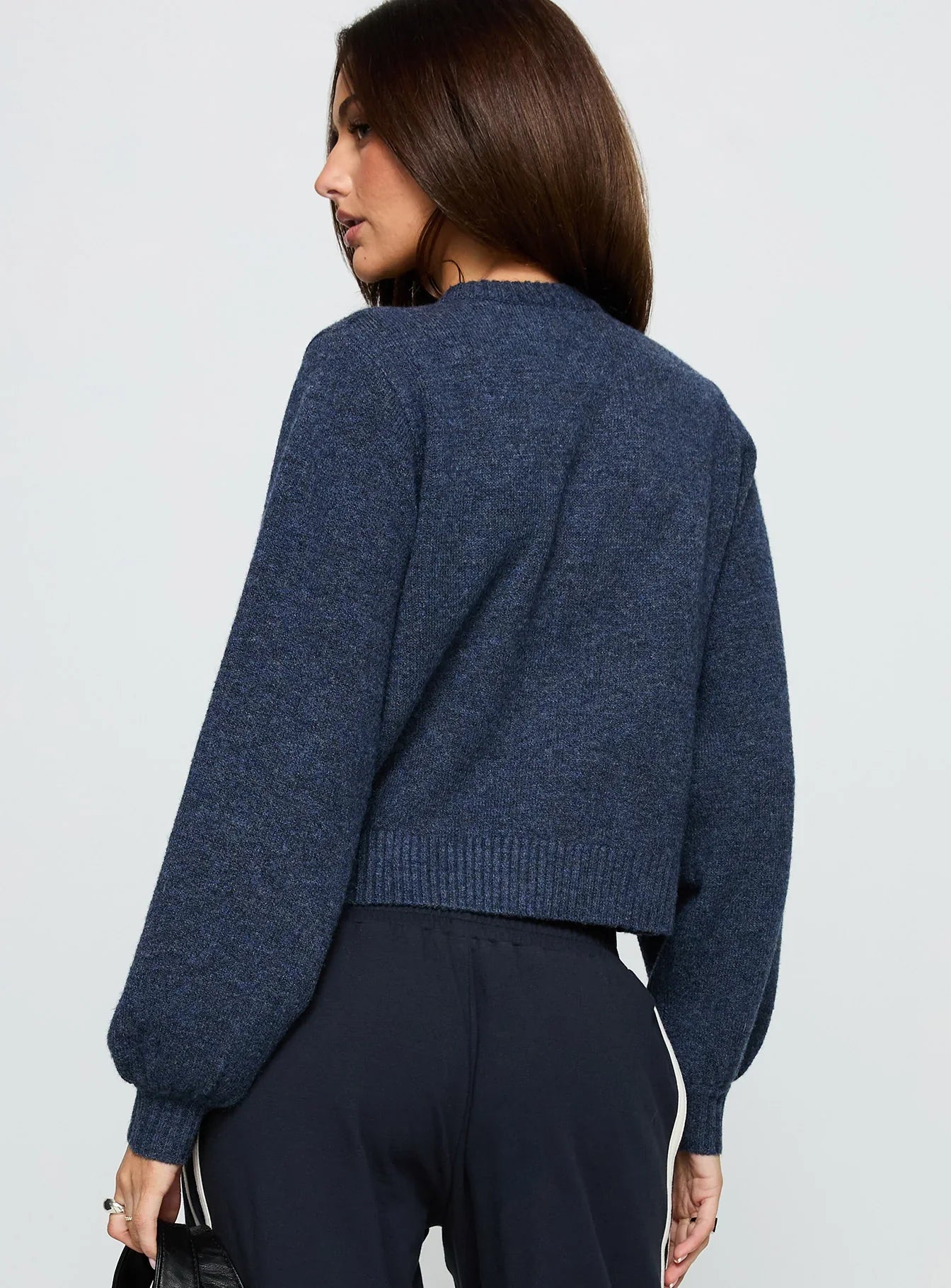 Kammi Button Up Cardigan Navy