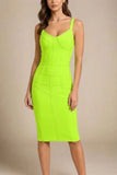 Pip Bandage Corset Dress Neon Green