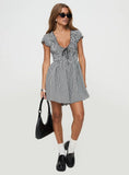 Wescott Gingham Playsuit Black White Petite