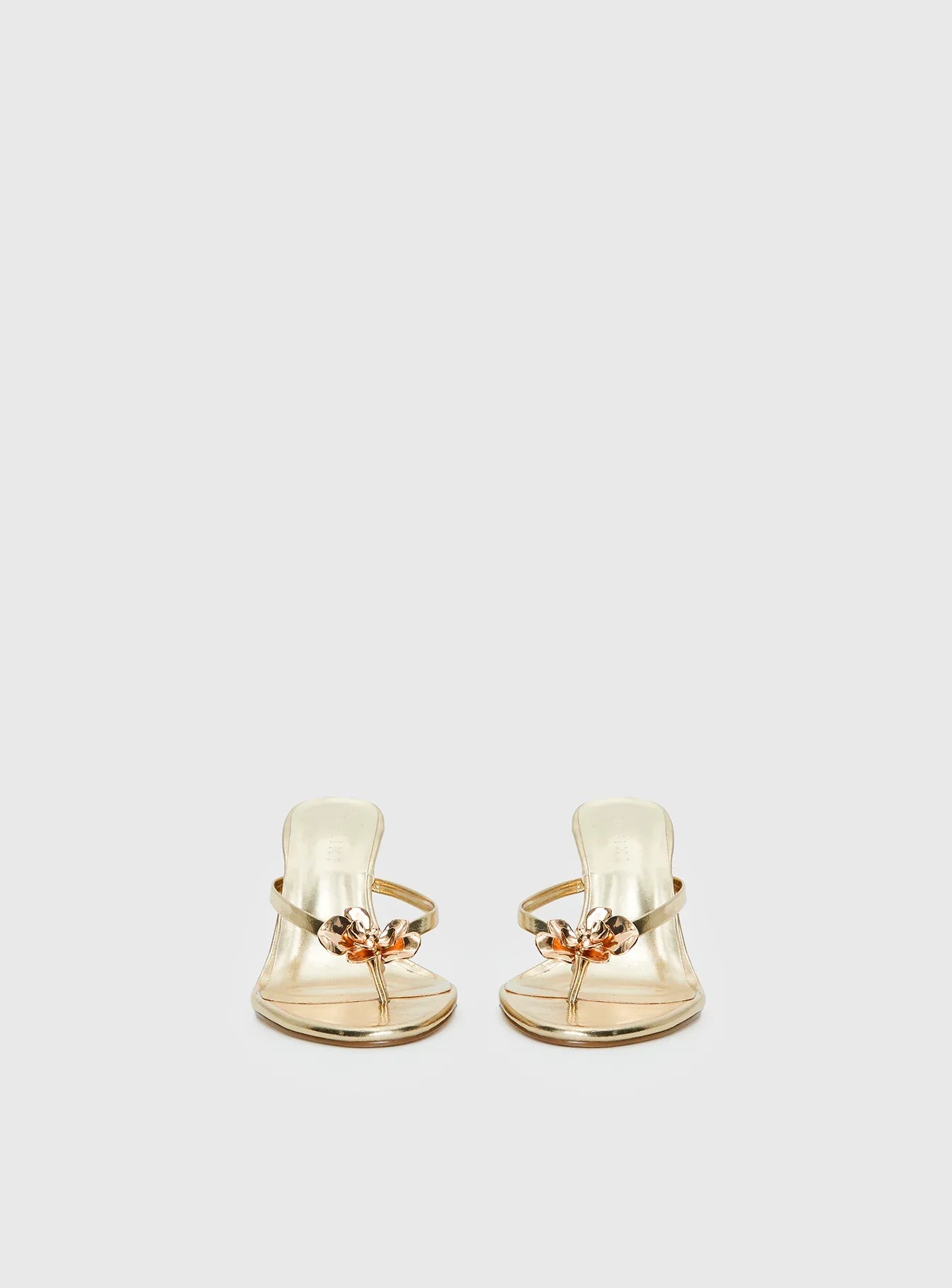 Billini Dalella Thong Heels Gold Metallic