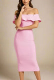 Billie Bandage Midi Dress Dusty Pink