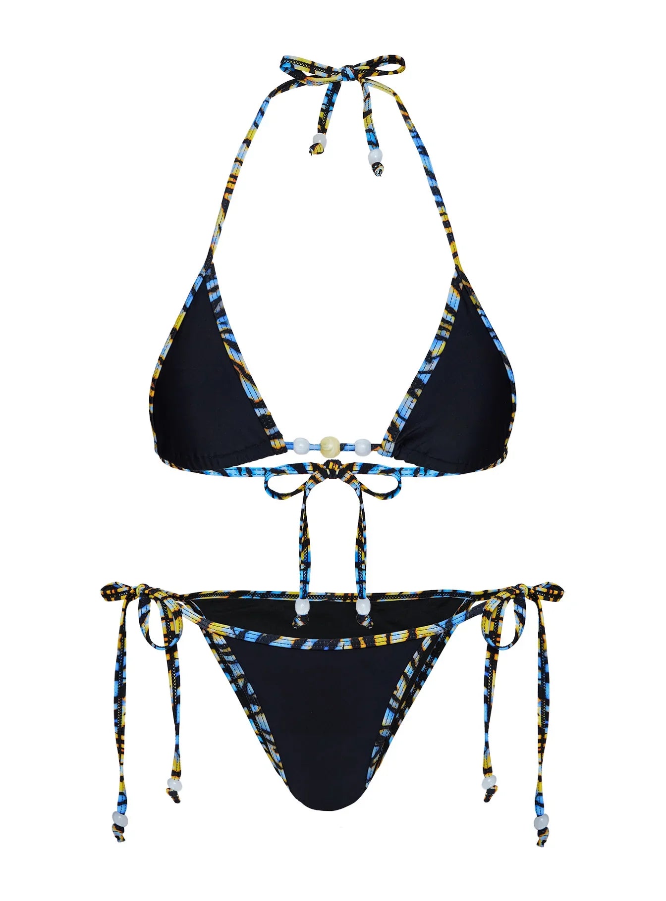 Beasley Tie Side Bikini Bottoms Black Zebra