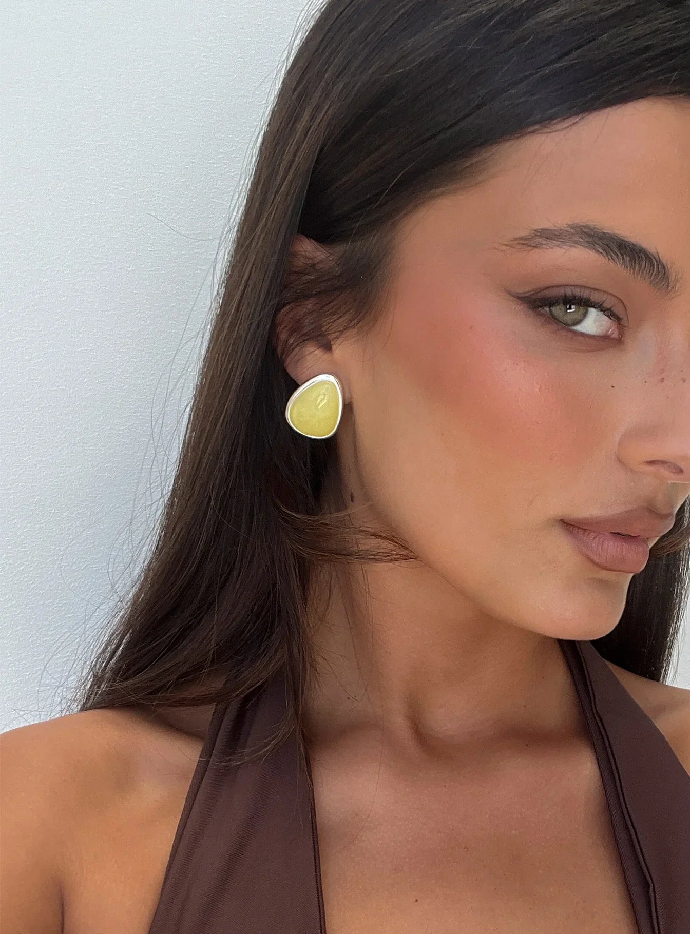 Vanita Earrings Silver Yellow