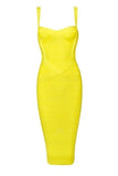 Heidi Bandage Midi Dress Sun Yellow