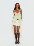 Wistie Asymmetrical Beaded Top Green