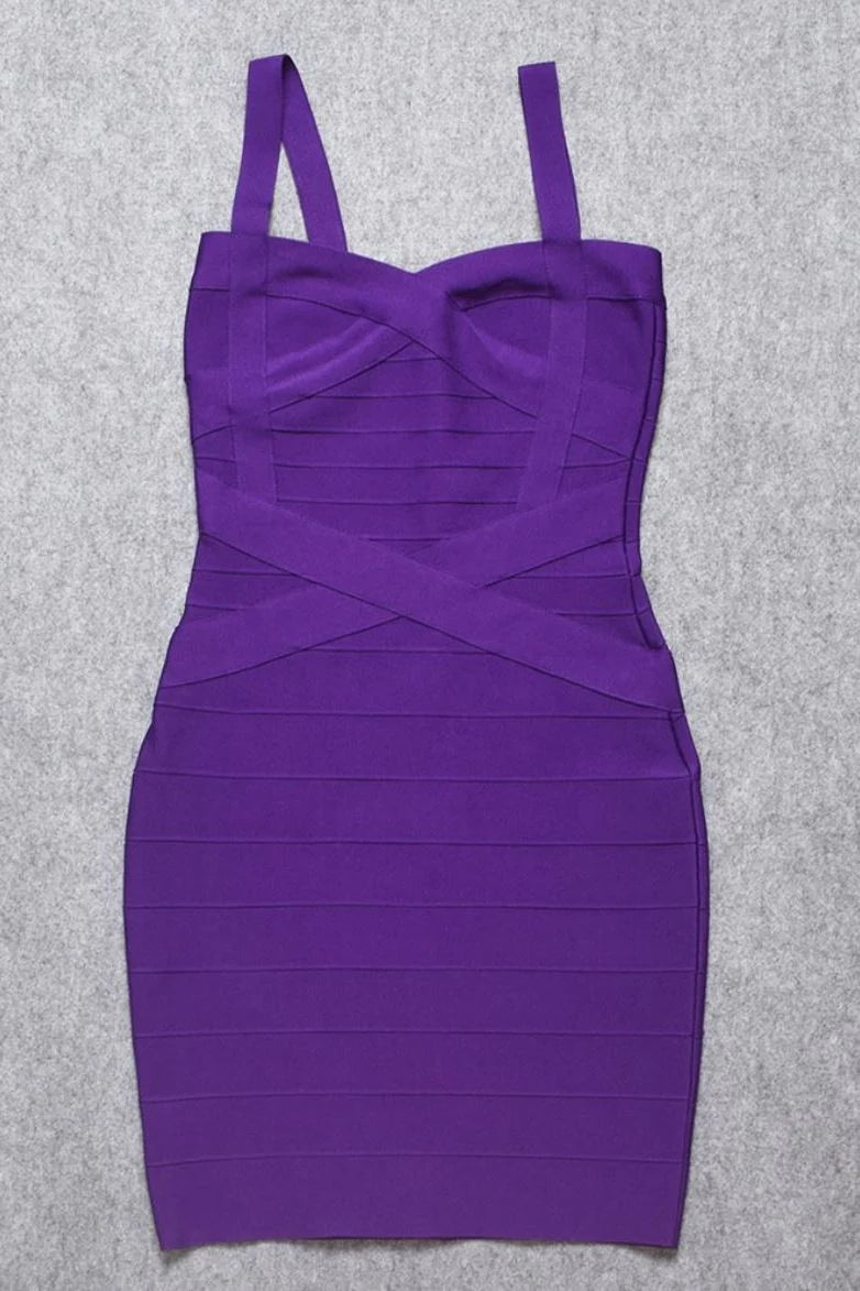 Heidi Bandage Mini Dress Plum Purple Sale