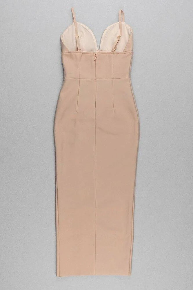 Milan Bandage Midi Dress Nude Sale