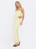 Tyllie Strapless Cut Out Maxi Dress Yellow