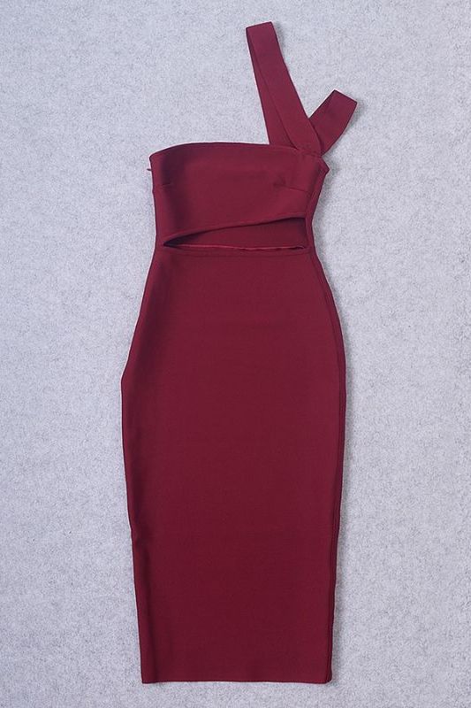 Molly Bandage Midi Dress Red Wine