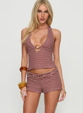 Olimpia Belted Micro Short Red Stripe
