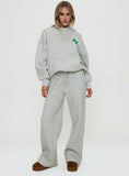 Princess Polly Hooded Sweatshirt Bubble Text Grey Marle Green