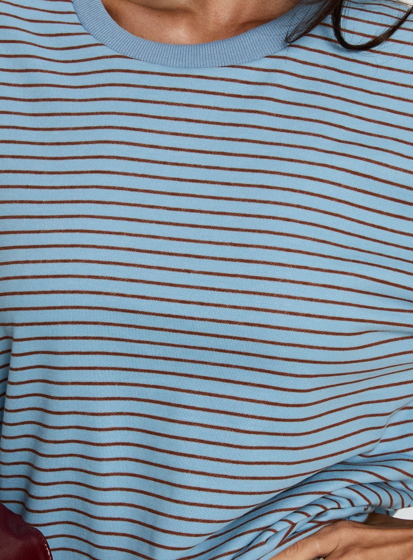 Kaitlan Short Sleeve Tee Blue Stripe