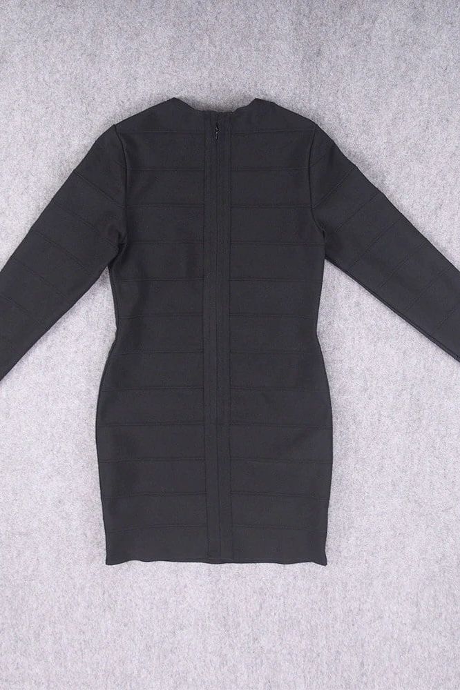 Pamela Long Sleeve Bandage Mini Dress Classic Black
