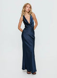 Aubrienna Cowl Neck Maxi Dress Navy
