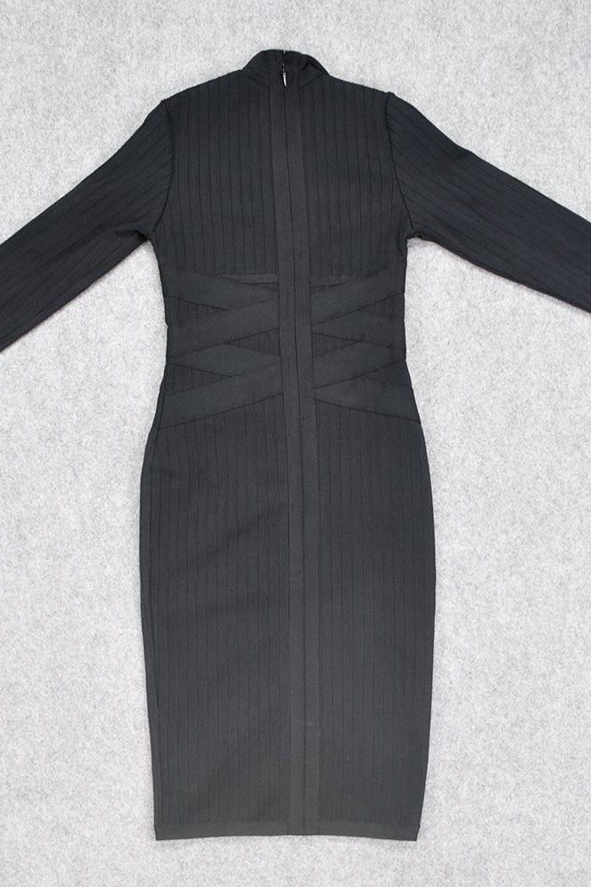 Jane Long Sleeve Bodycon Midi Dress Classic Black