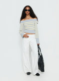 Hereos Mid Rise Baggy Leg Jeans White