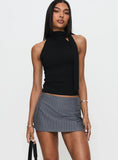 Cant Sleep Skort Charcoal Stripe