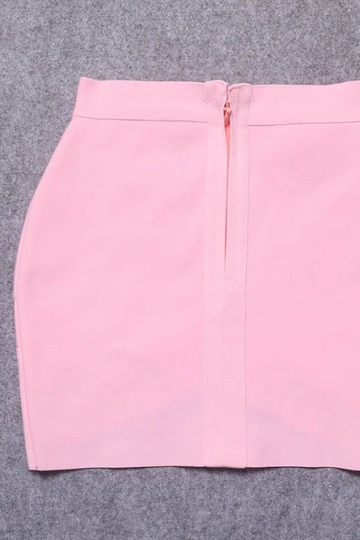 Jay High Waist Bandage Mini Skirt Dusty Pink