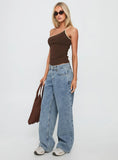 Shima Low Rise Straight Leg Jeans Light Wash