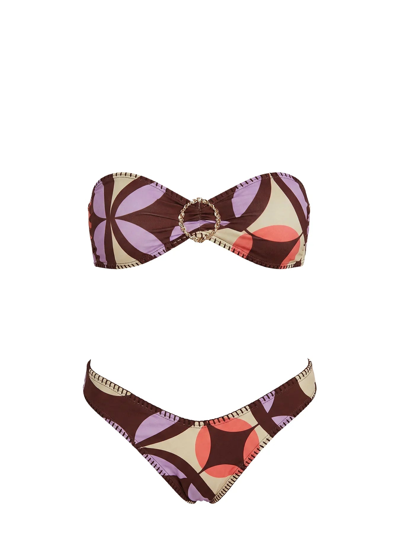 Sunset Fever Strapless Bikini Top Vintage Geo