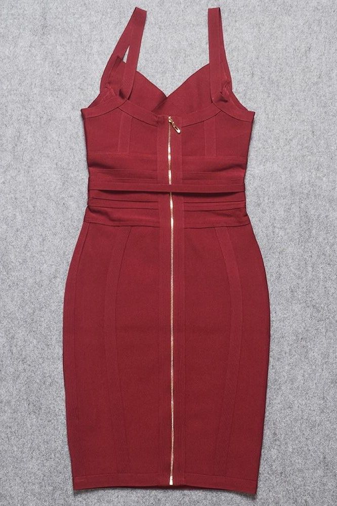 Bek Bandage Dress Red Wine