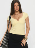 Baseline Cross Over Cap Sleeve Top Yellow