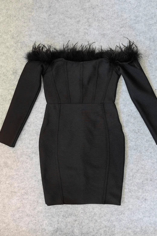 Erin Long Sleeve Bandage Mini Dress Classic Black