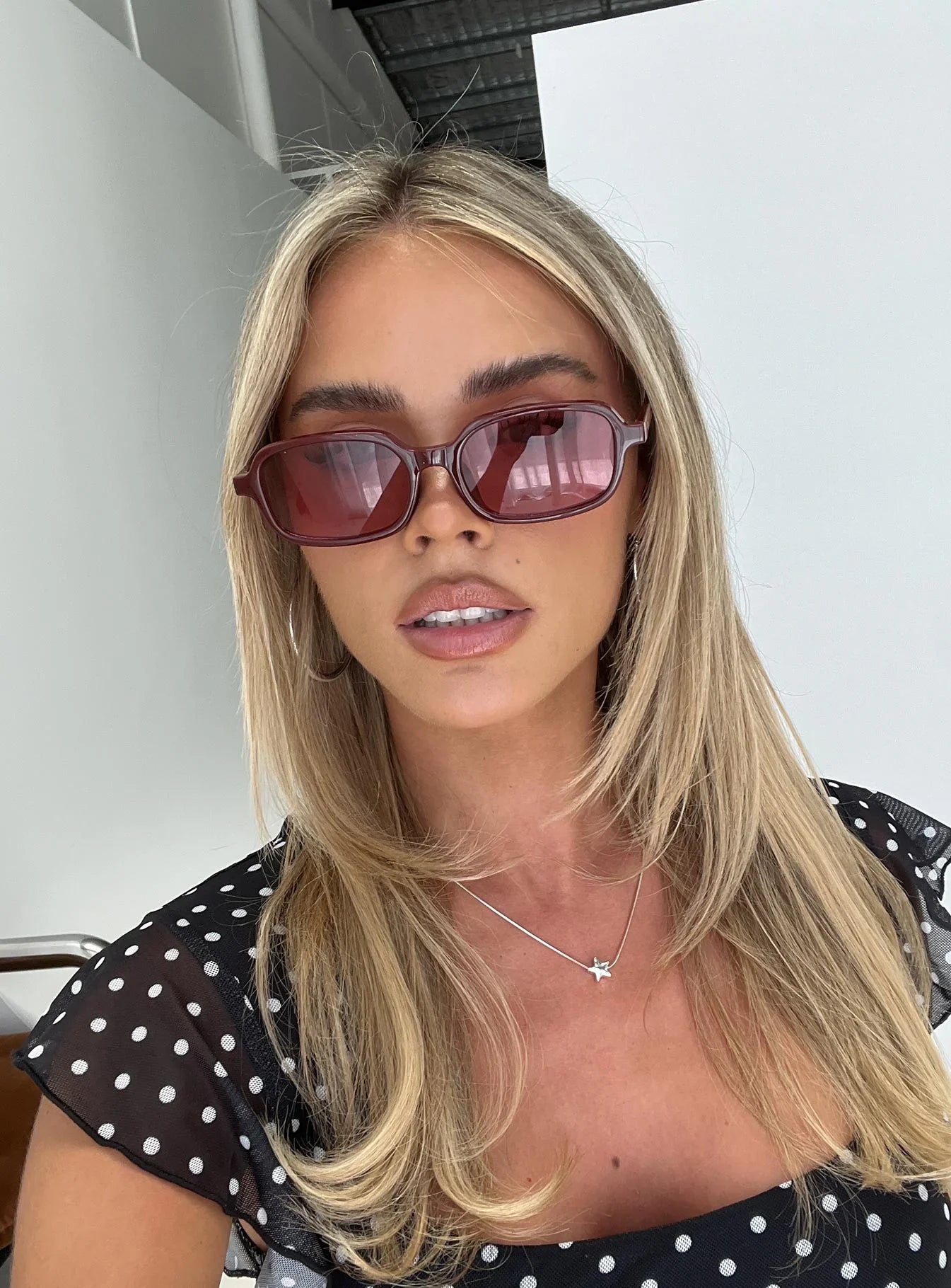 Such A Sweetie Rectangle Sunglasses Red
