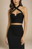 Willow Bandage Crop Top Classic Black