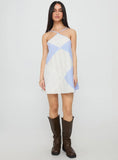 Rivena Arrowhead Mini Dress Blue White
