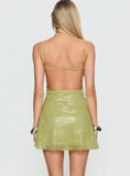 Greenly Backless Sleeveless Mini Dress Green