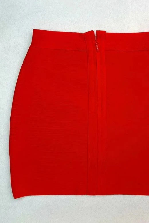 Jay High Waist Bandage Mini Skirt Lipstick Red