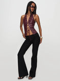 Ive Been There Faux Leather Halter Top Red