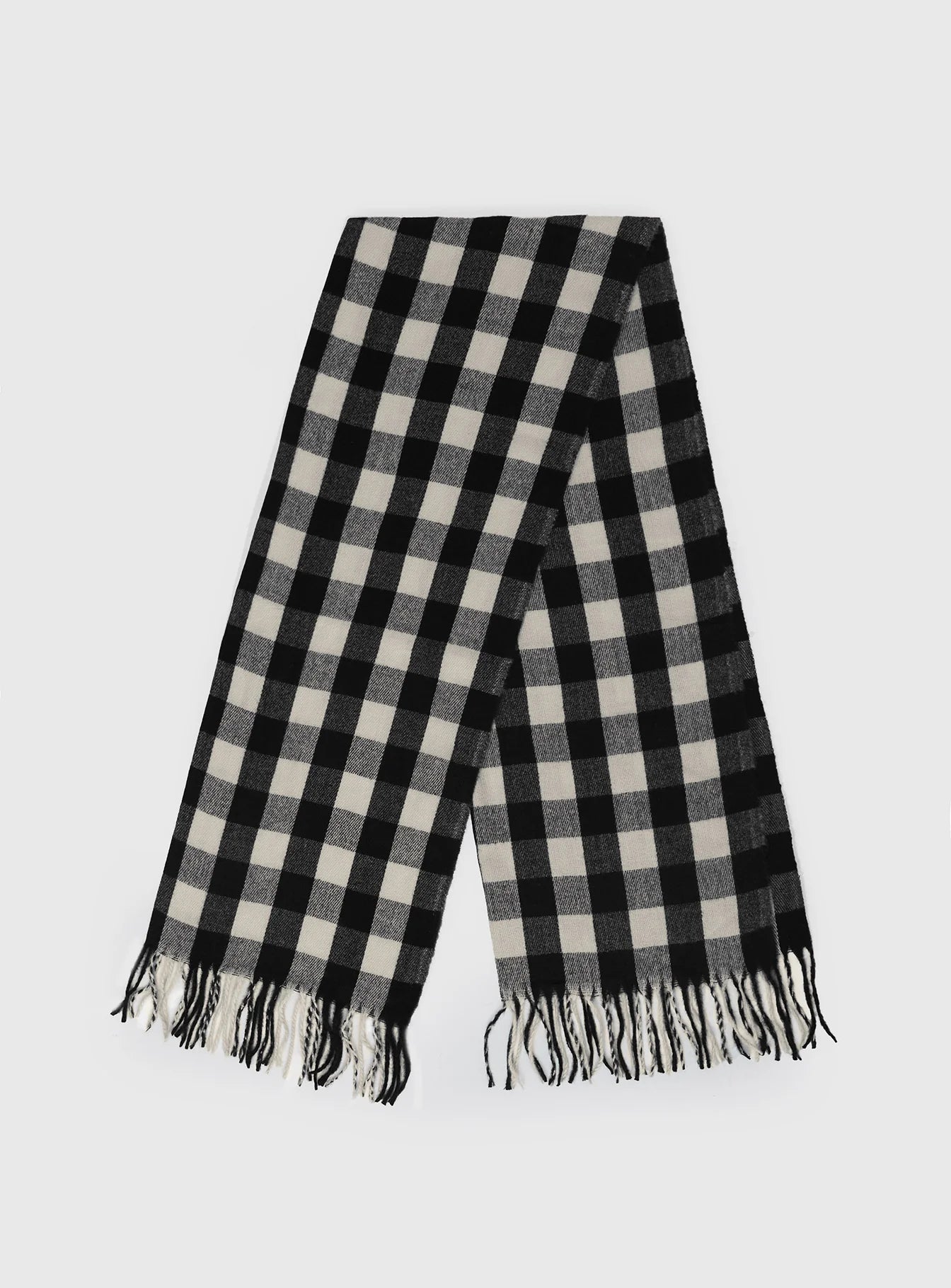 Closed Eyes Scarf Black White Check