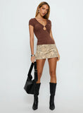 Revolving Door Keyhole Cutout Top Chocolate