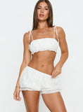 Queens Boulevard Frill Shorts White