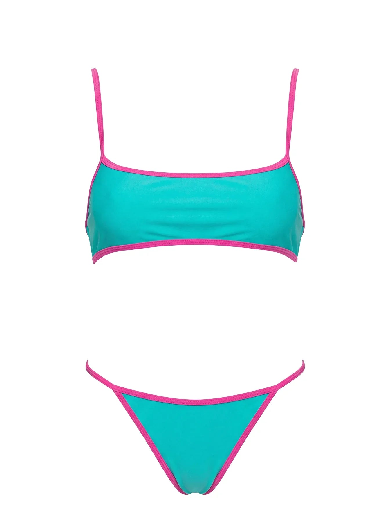 Beasley Cheeky Bikini Bottoms Green Pink