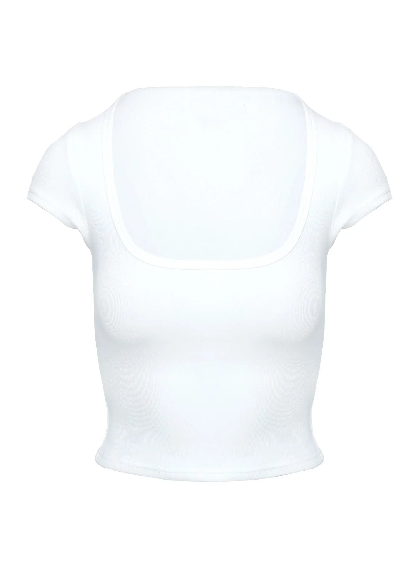 Baseline Square Neck Rib Top White